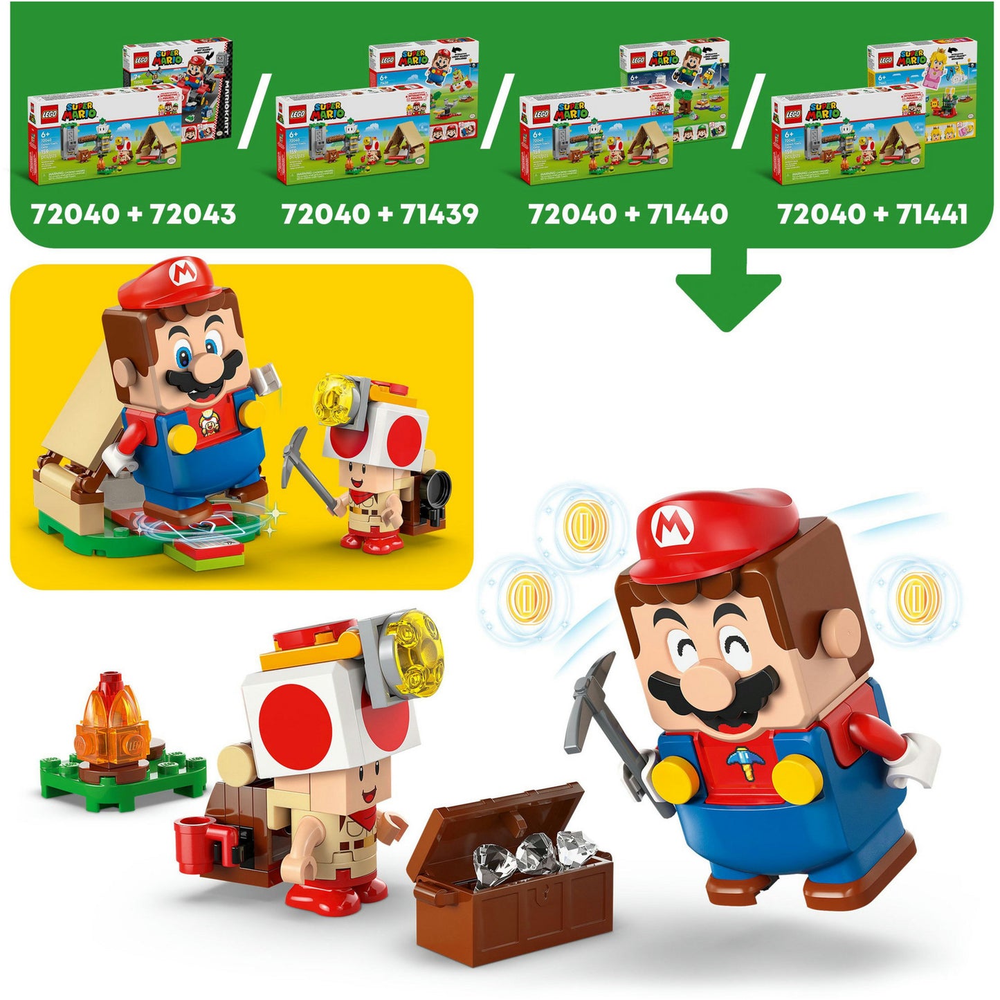 Lego super mario - toad-baas' kampeerplaats constructiespeelgoed (72040)