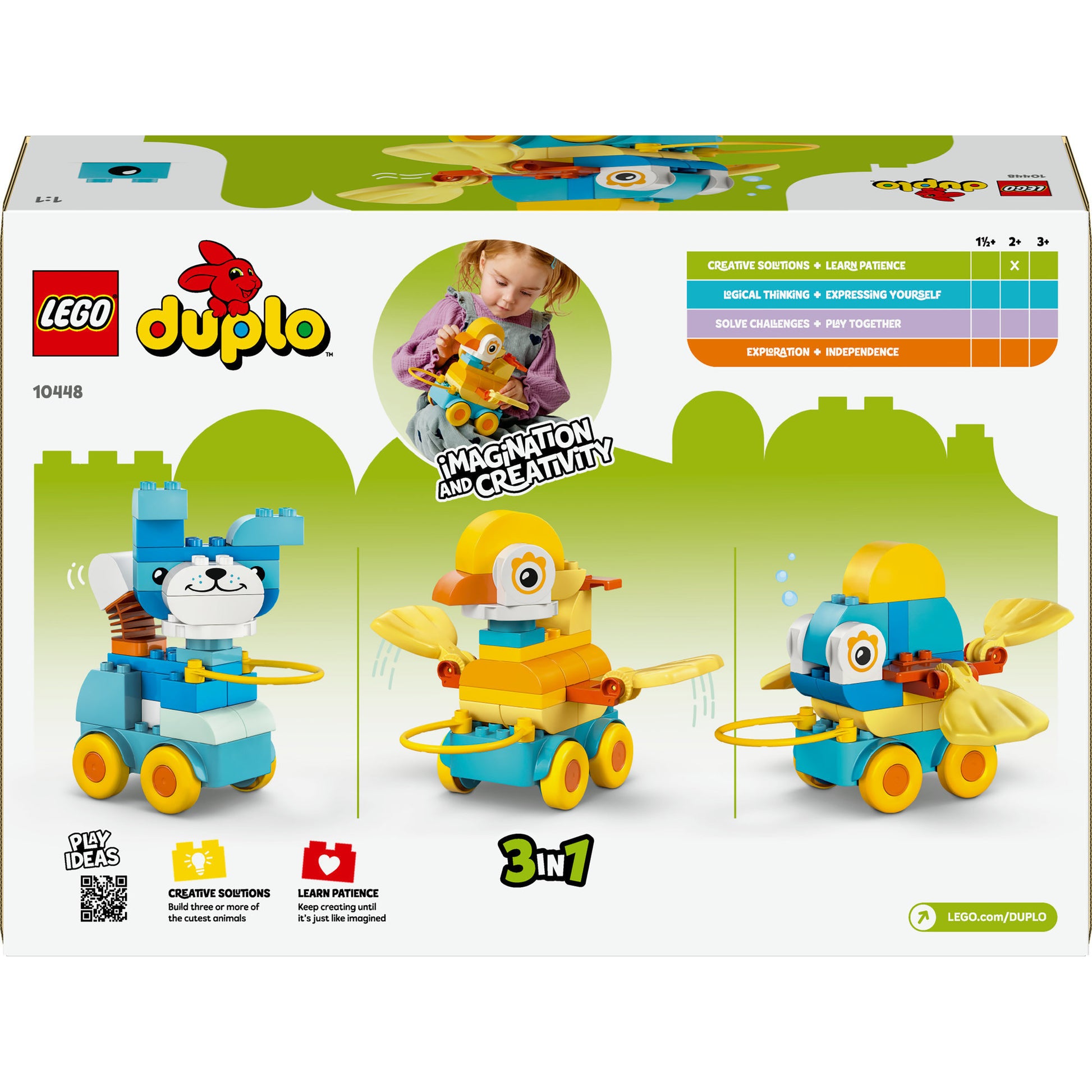 Lego duplo - 3-in-1 dieren op wielen constructiespeelgoed (10448)