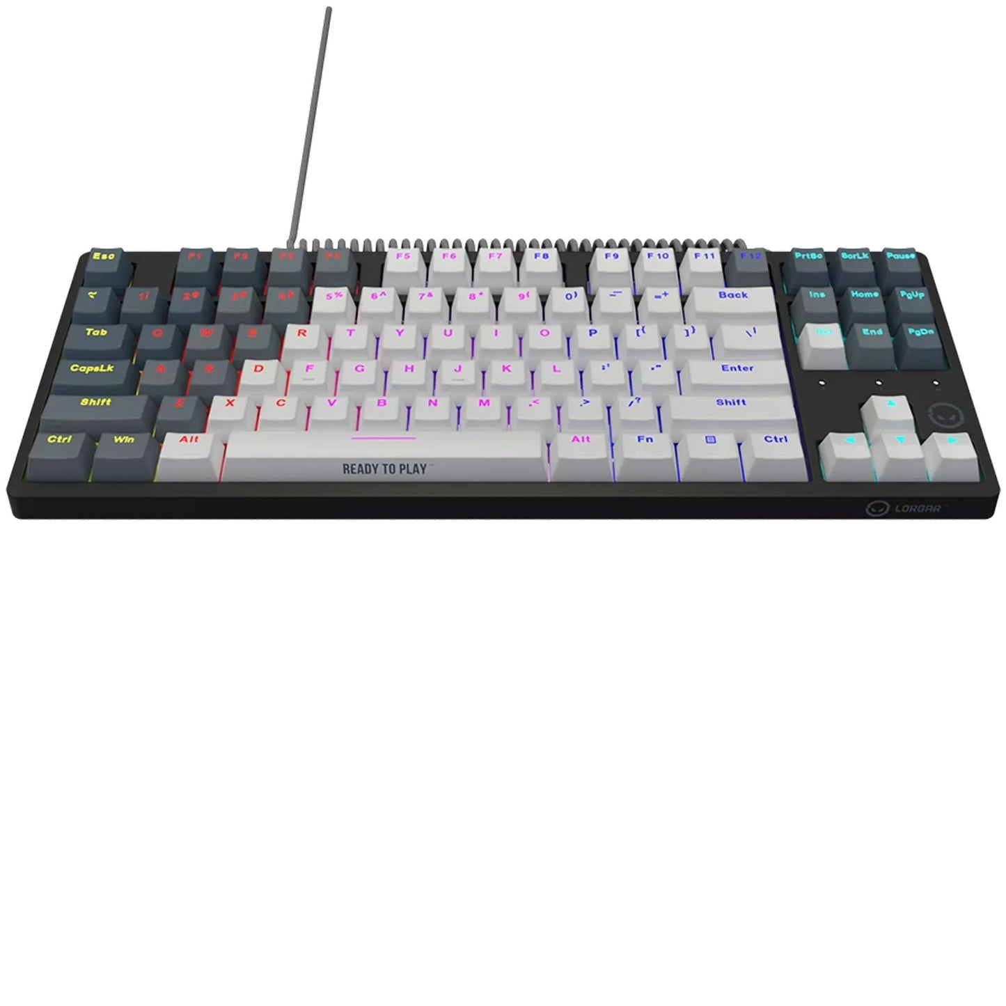 Lorgar azar 514tkl, teclado para juegos (blanco, diseño estadounidense, logar dream, tkl, rgb)