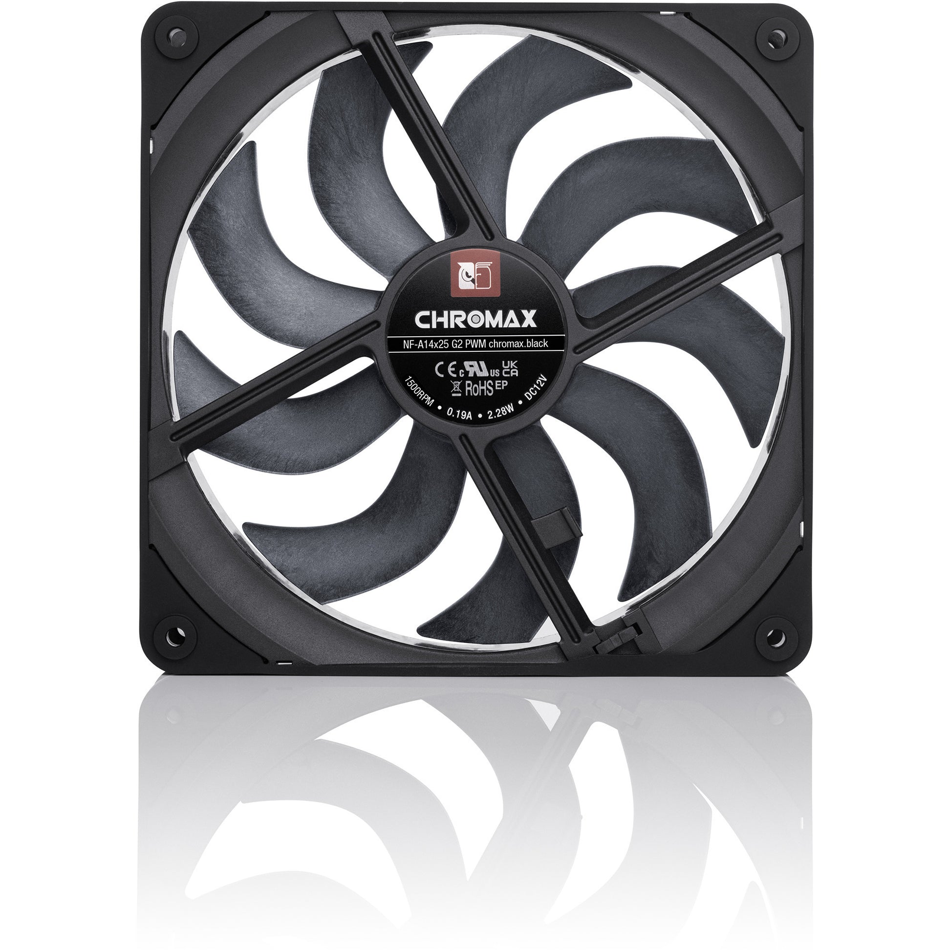 Ventola per case Noctua nf-a14x25 g2 pwm chromax.black (nera, 140 x 140 x 25 mm)