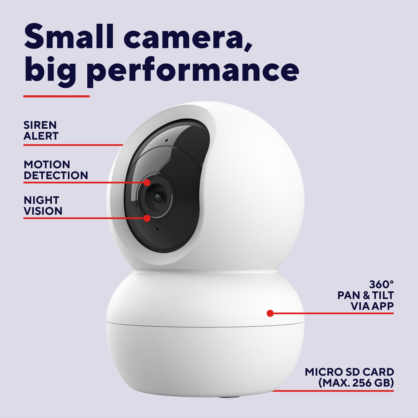 Trust telecamera di sicurezza ipcam-2800 a 360° (bianco, WiFi da 2,4 o 5 GHz)