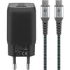 Goobay USB-C Snell Charger Nano (65 W) y Cable textil USB-C