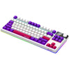 Lorgar kbp70tklw, tastiera da gioco (bianca, layout us, logar tossico viola, tkl, rgb, hot-swapable, pbt double-shot, bluetooth 2.4ghz usb)