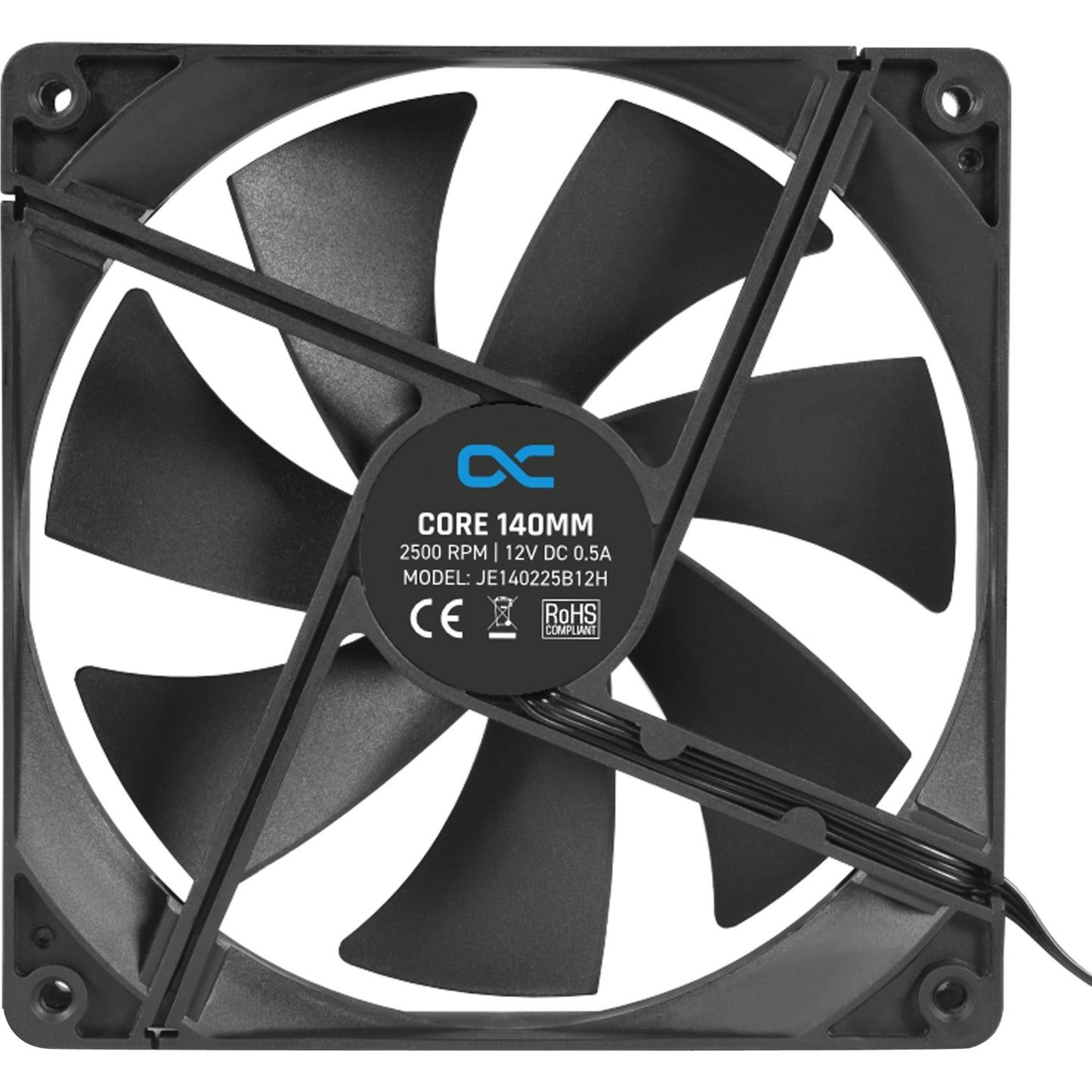 Ventola del case Alphacool core da 140 mm pwm 2500 giri/min (nera, 140 x 140 x 25 mm)