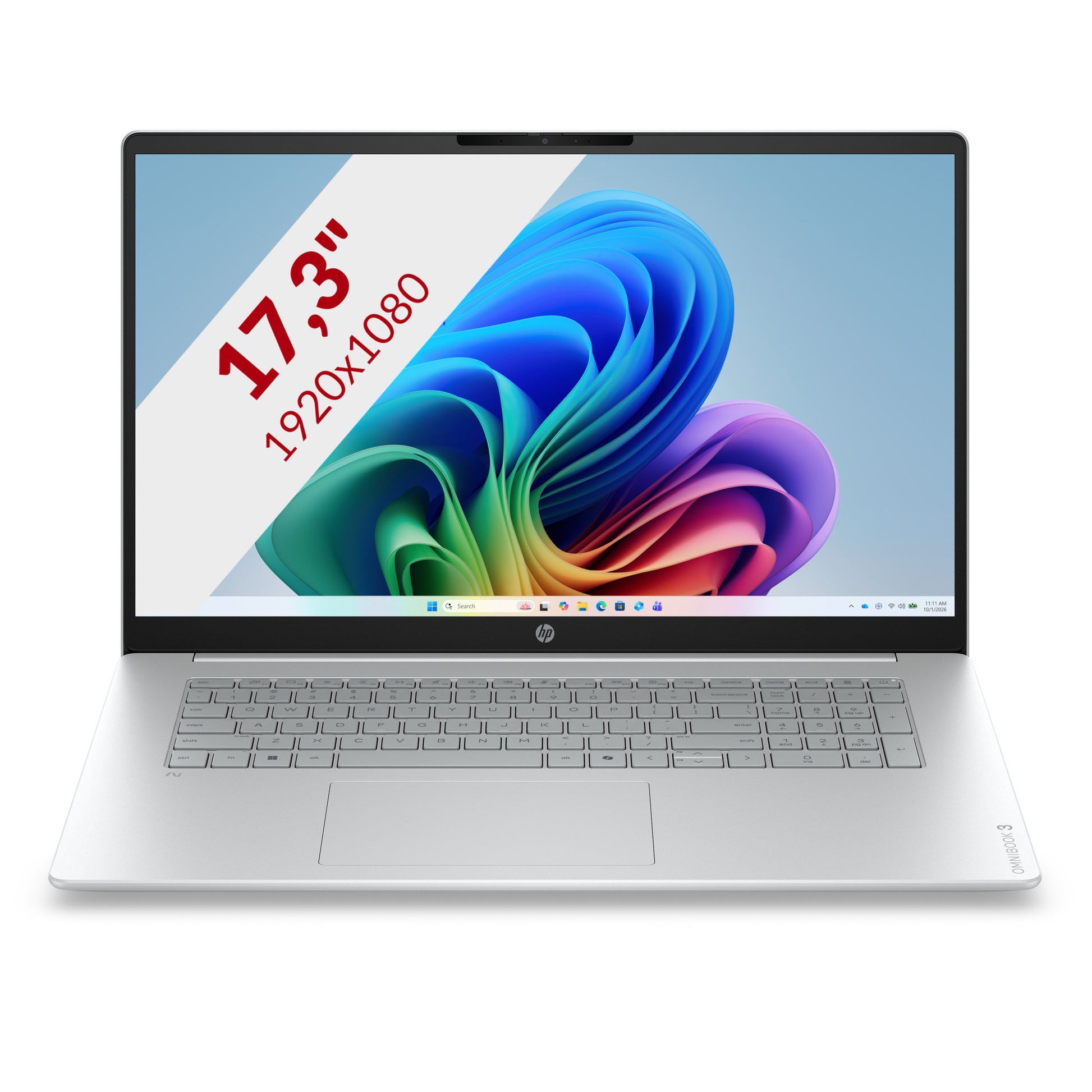 Computadora portátil hp omnibook 3 ai 17-dg0005ndx (e10kpea) 17.3 (plateado | core 5 315 | gráficos intel | 12 GB | 512 GB SSD)