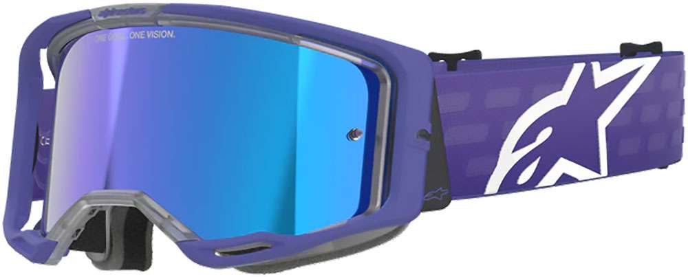 Alpinestars vision 8 corp (blu specchio) - maschera da mtb