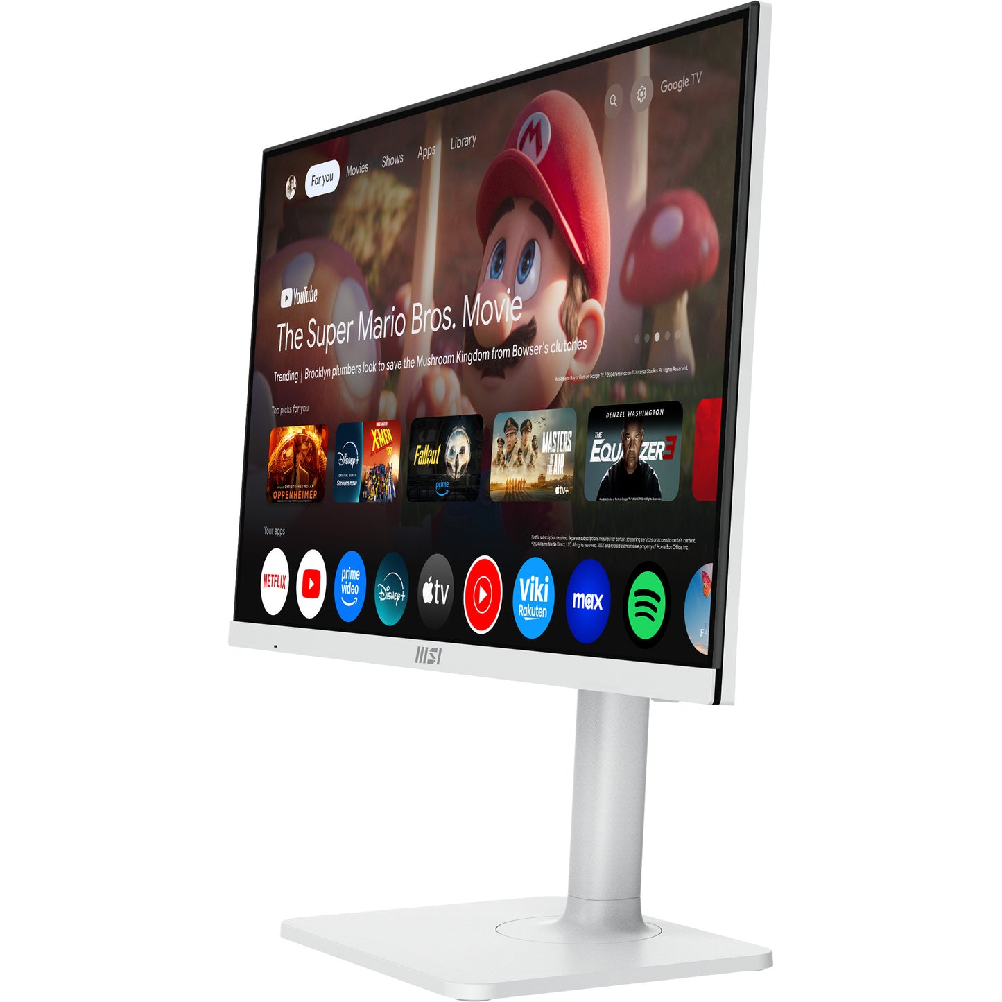 Monitor MSI Modern MD272UPSW 27 4K UHD (bianco, HDMI, DisplayPort, 2x USB-A, USB-C, Wi-Fi 5, BT, RJ-45)