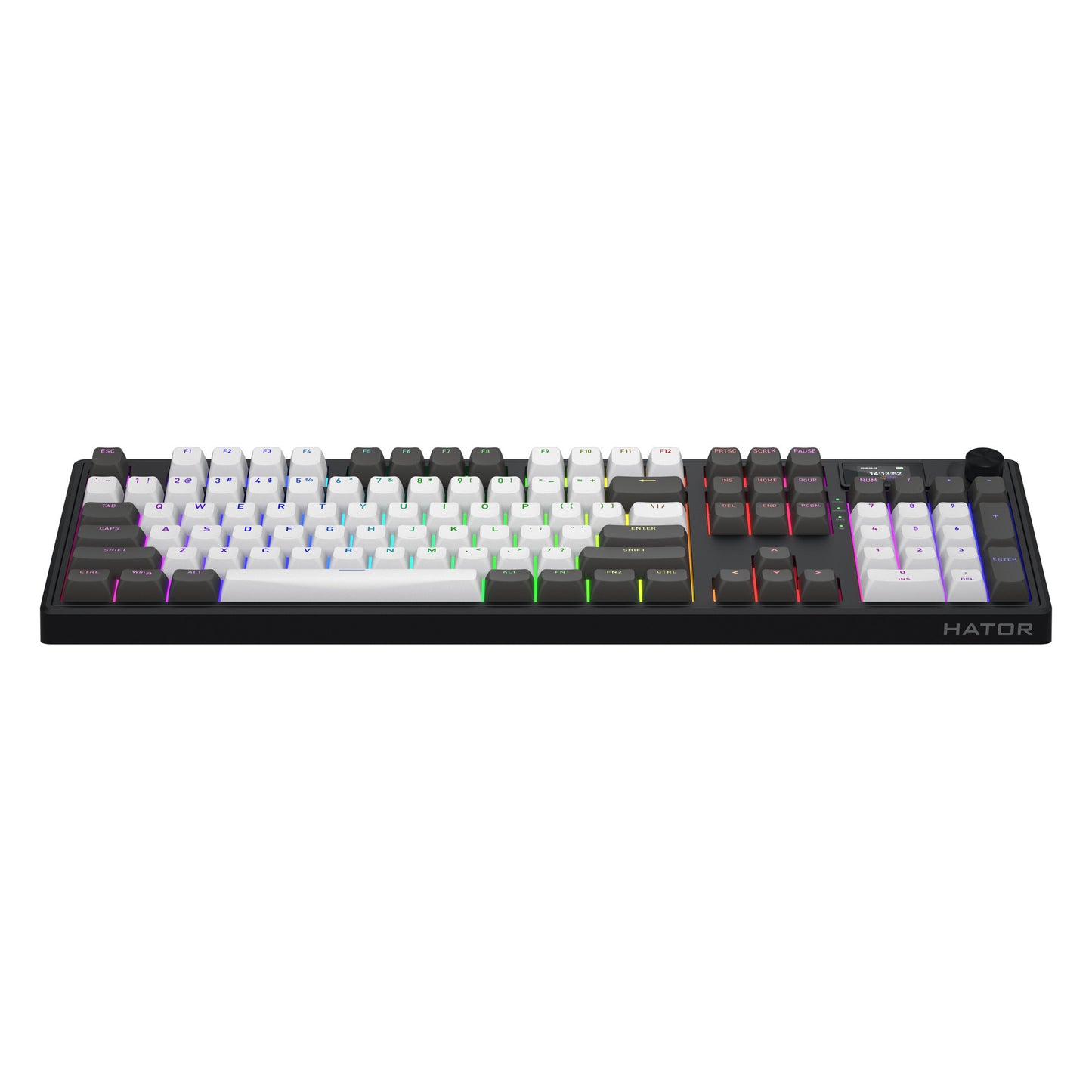 Hator skyfall pro wireless, tastiera da gioco (nera, layout americano, hator aurum vanilla silent, rgb, double-shot pbt, hot-swap, bluetooth usb-c da 2,4 ghz)