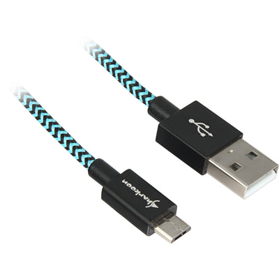 Sharkoon usb-a 2.0 naar micro-usb-b kabel (zwart lichtblauw, 0,5 meter)
