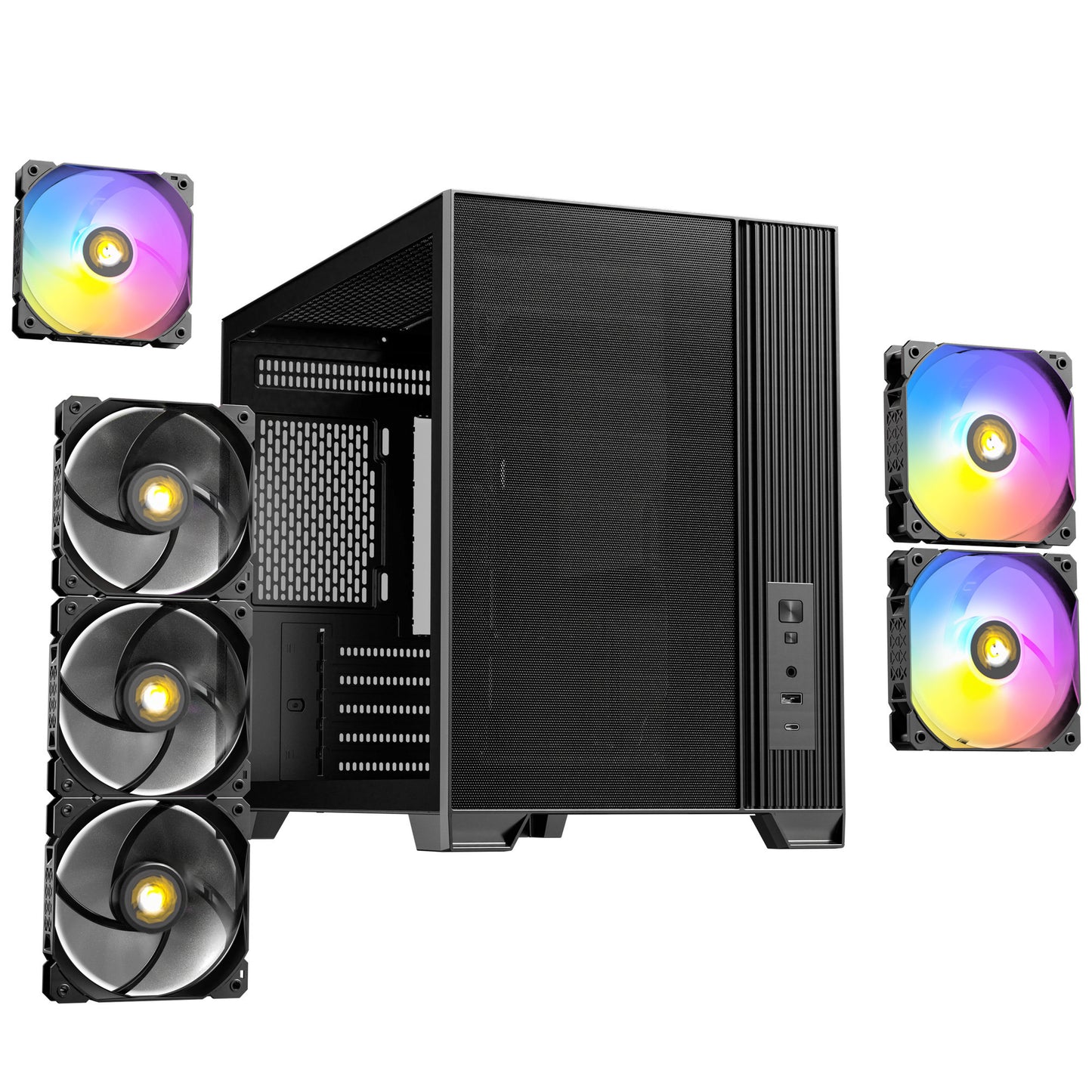 Custodia mini tower Antec Flux M (nera | 1x USB-A | 1x USB-C | vetro temperato)