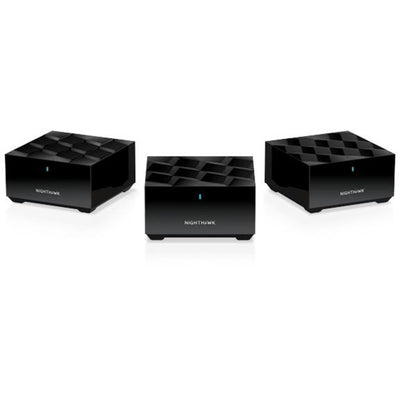 Netgear nighthawk mk73s mesh wifi 6 3-pack mesh router (zwart, 1x router, 2x satellieten )