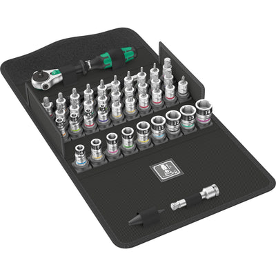 Wera 8100 sa all-in zyklop speed-ratelset, 42-delig gereedschapsset (zwart groen, 1 4 -aandrijving, met vasthoudfunctie, metrisch)