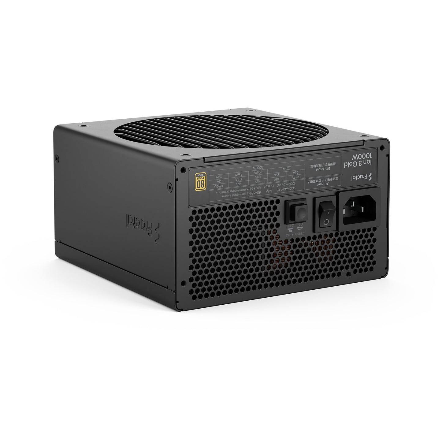 Fractal design ion gold 3 modulaire 1000 watt voeding (zwart, 1x 12v-2x6, 3x pcie)