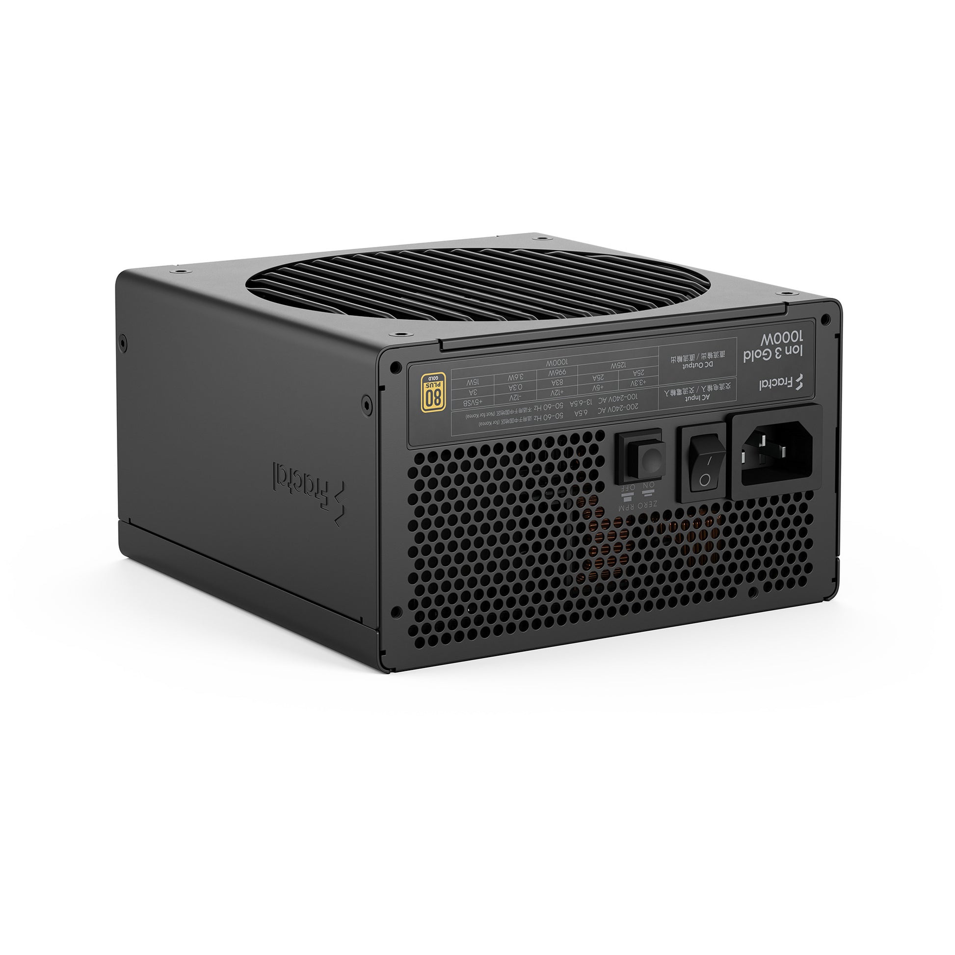 Alimentatore modulare da 1000 watt Fractal design ion gold 3 (nero, 1x 12v-2x6, 3x pcie)