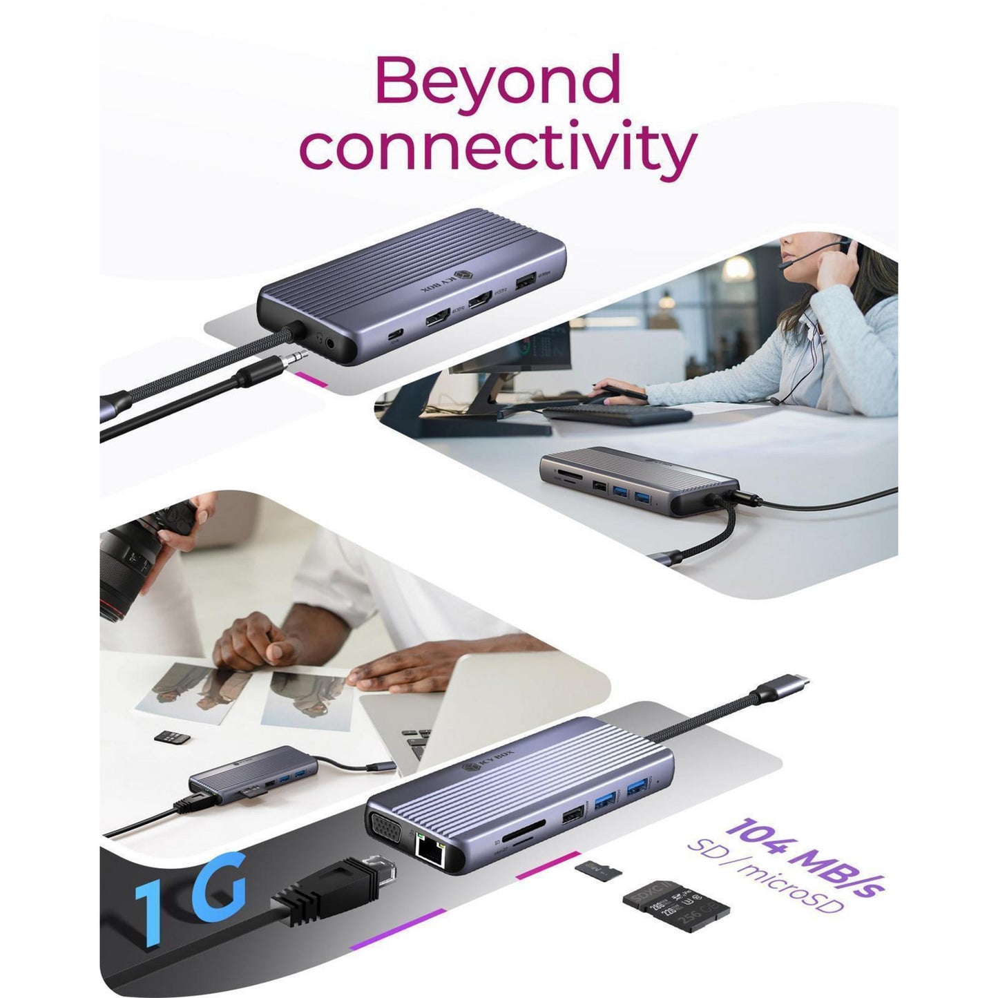 Icy box ib-dk4062-cpd Docking station 12 in 1 (alluminio)