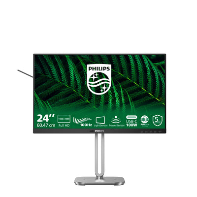 Monitor Philips 24b2g5301 23,8 (nero argento, VGA, HDMI, porta display, USB-C, LAN, audio, 100 Hz)