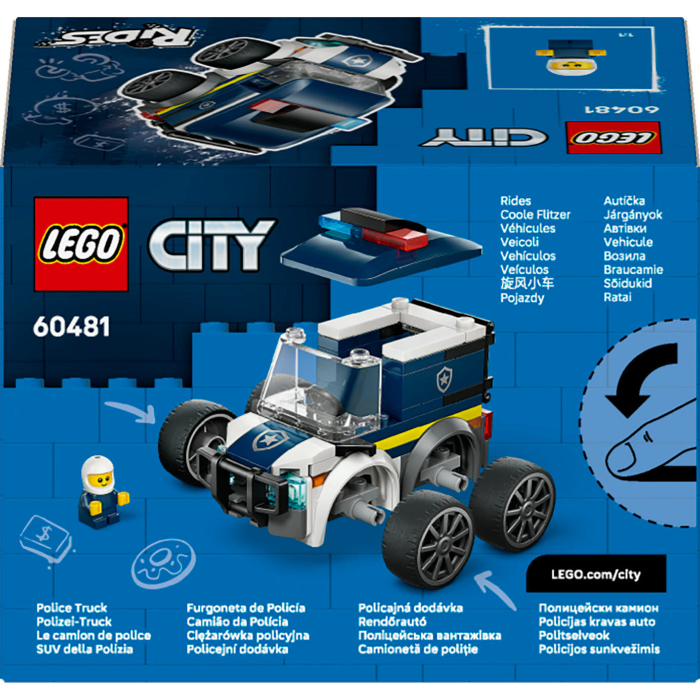 Lego City Brick Rides 60481 veicoli auto della polizia | 2 pezzi