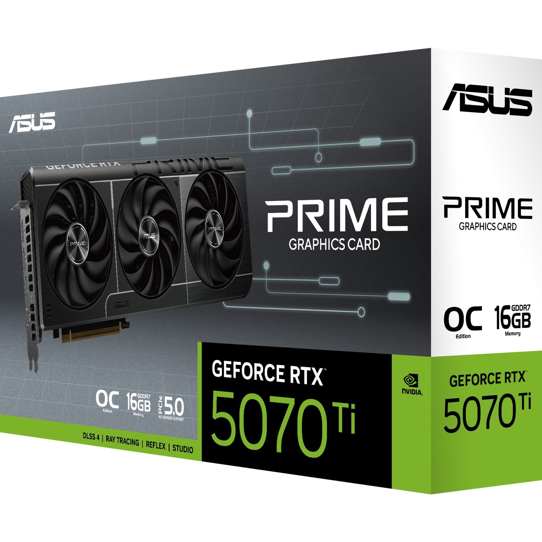 Scheda grafica Asus Prime GeForce RTX 5070 Ti OC 16G (3x DisplayPort, 1x HDMI)