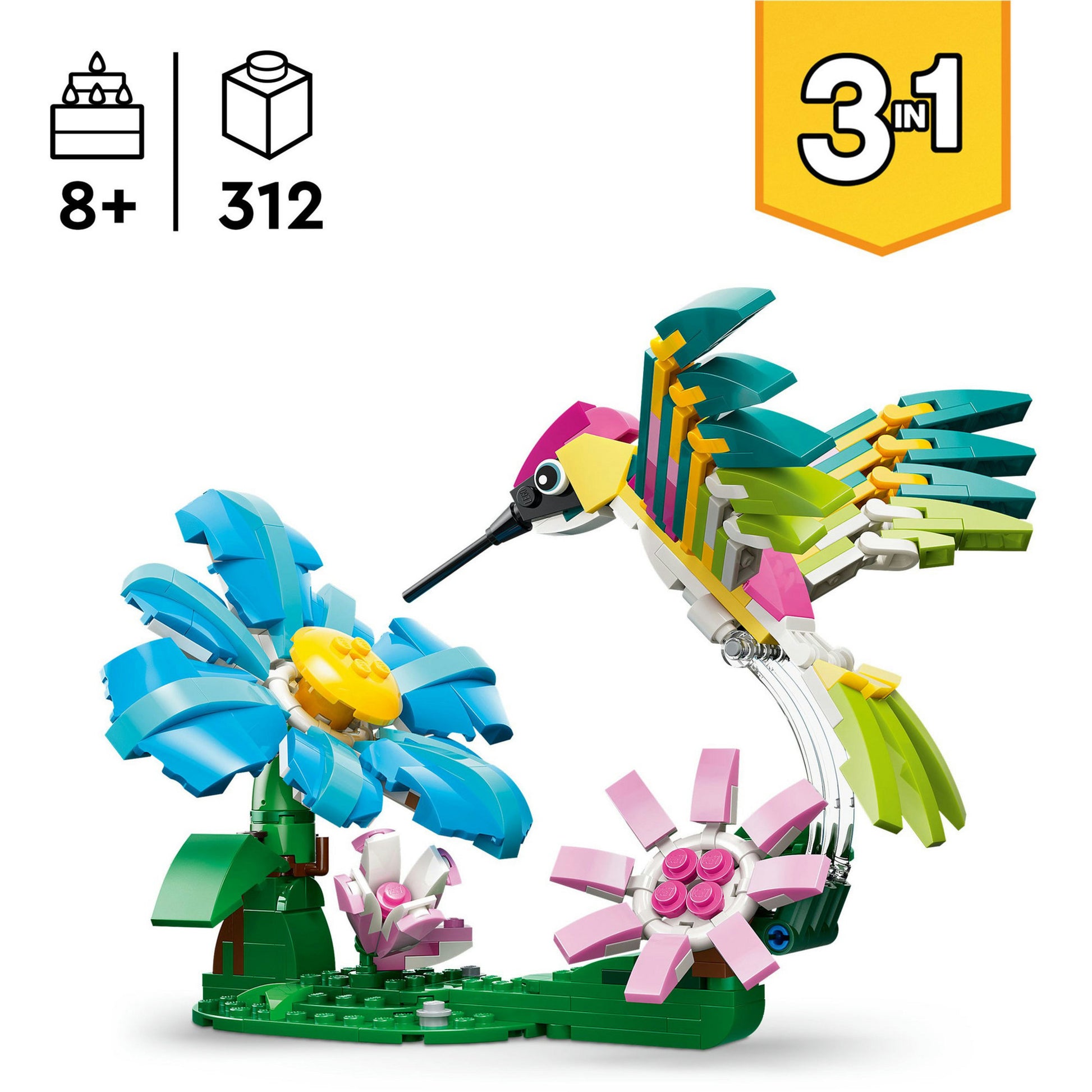 Lego Creator 31384 Animali Selvatici: Colibrì Colorato