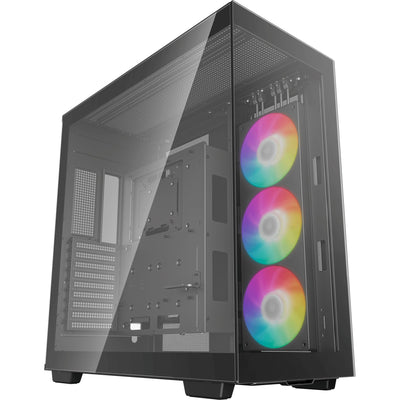 Deepcool ch780 midi tower behuizing (zwart | 4x usb-a | 1x usb-c | rgb | tempered glass)