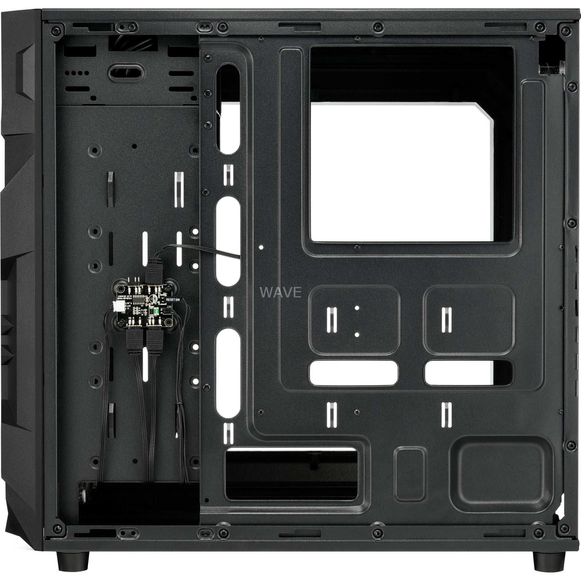 Sharkoon vg7-w rgb midi tower behuizing (zwart | 2x usb-a | rgb | window)
