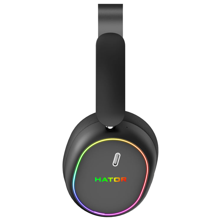 Cuffie da gioco over-ear wireless Hator Phoenix 2 (nere, RGB, Bluetooth 5.4 USB-C da 2,4 GHz)