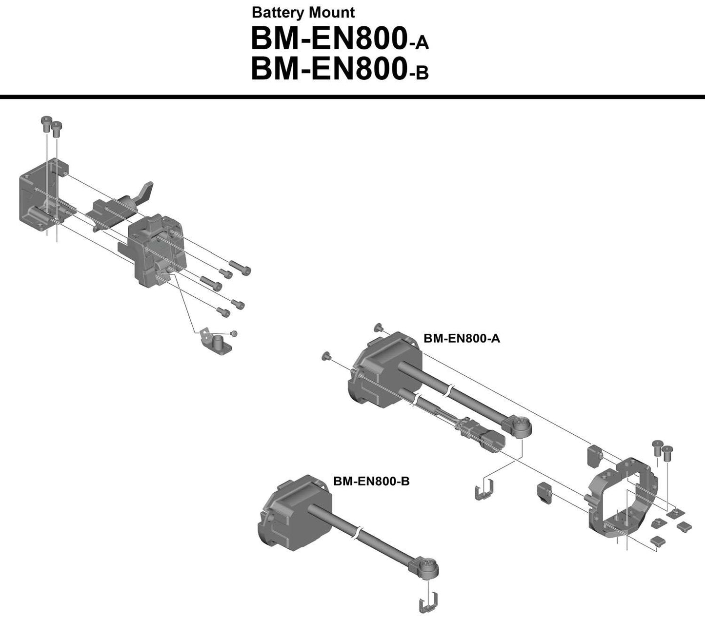 Soporte de batería integrado en el tubo inferior Shimano Steps bm-en800 con soporte de unidad clave