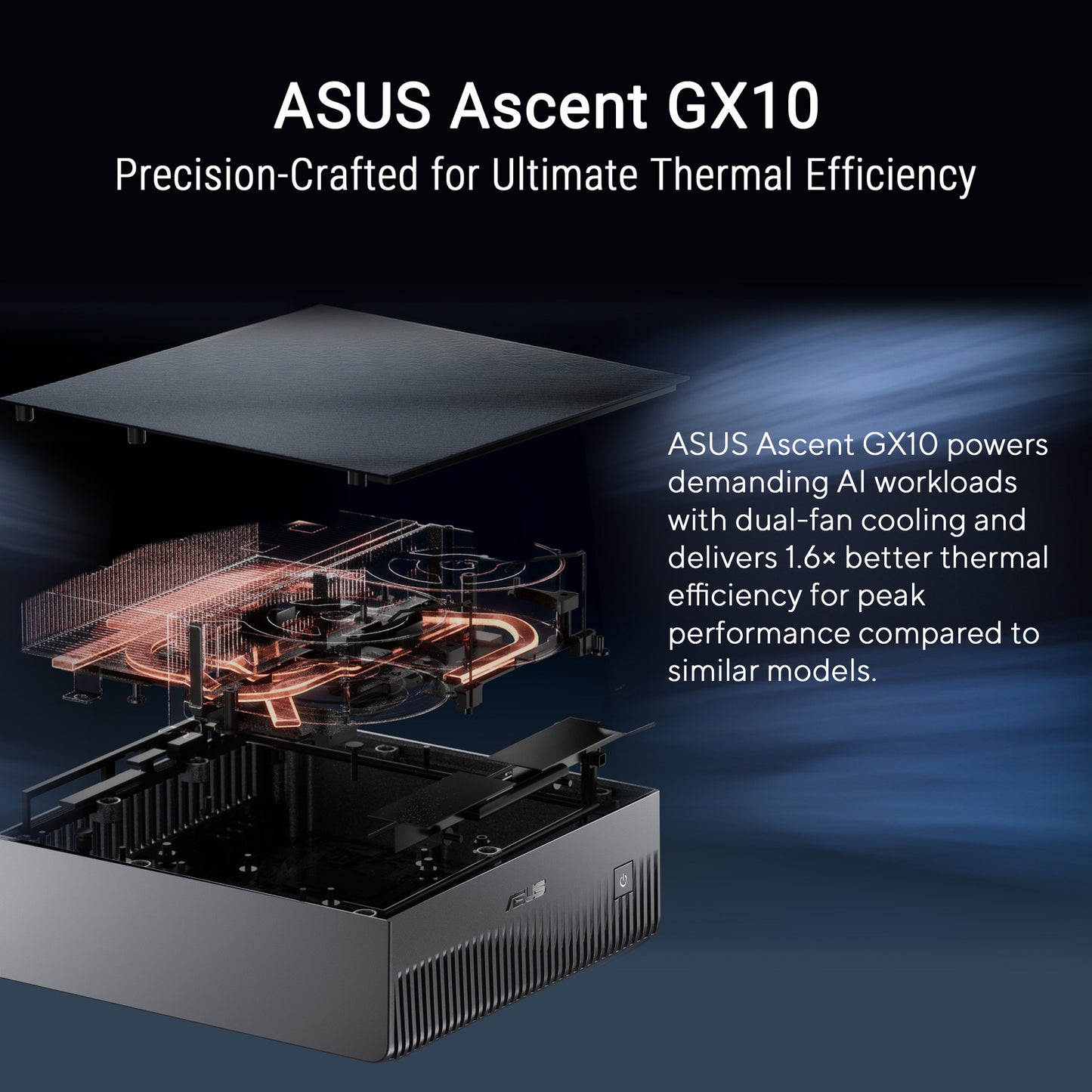 Asus ascent gx10 arm v9.2-a 128 1 mini-pc (donkergrijs | nvidia gb10 grace blackwell | dgx spark | nvlink-c2c | 128 gb | 1 tb ssd)