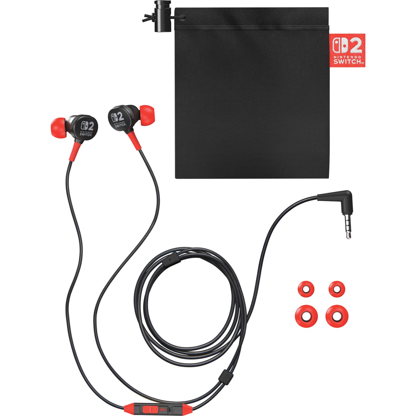 Powera wired earbuds for Nintendo Switch 2 in-ear (black red, Nintendo Switch 2, Nintendo Switch, Nintendo Switch - OLED model, Nintendo Switch Lite)
