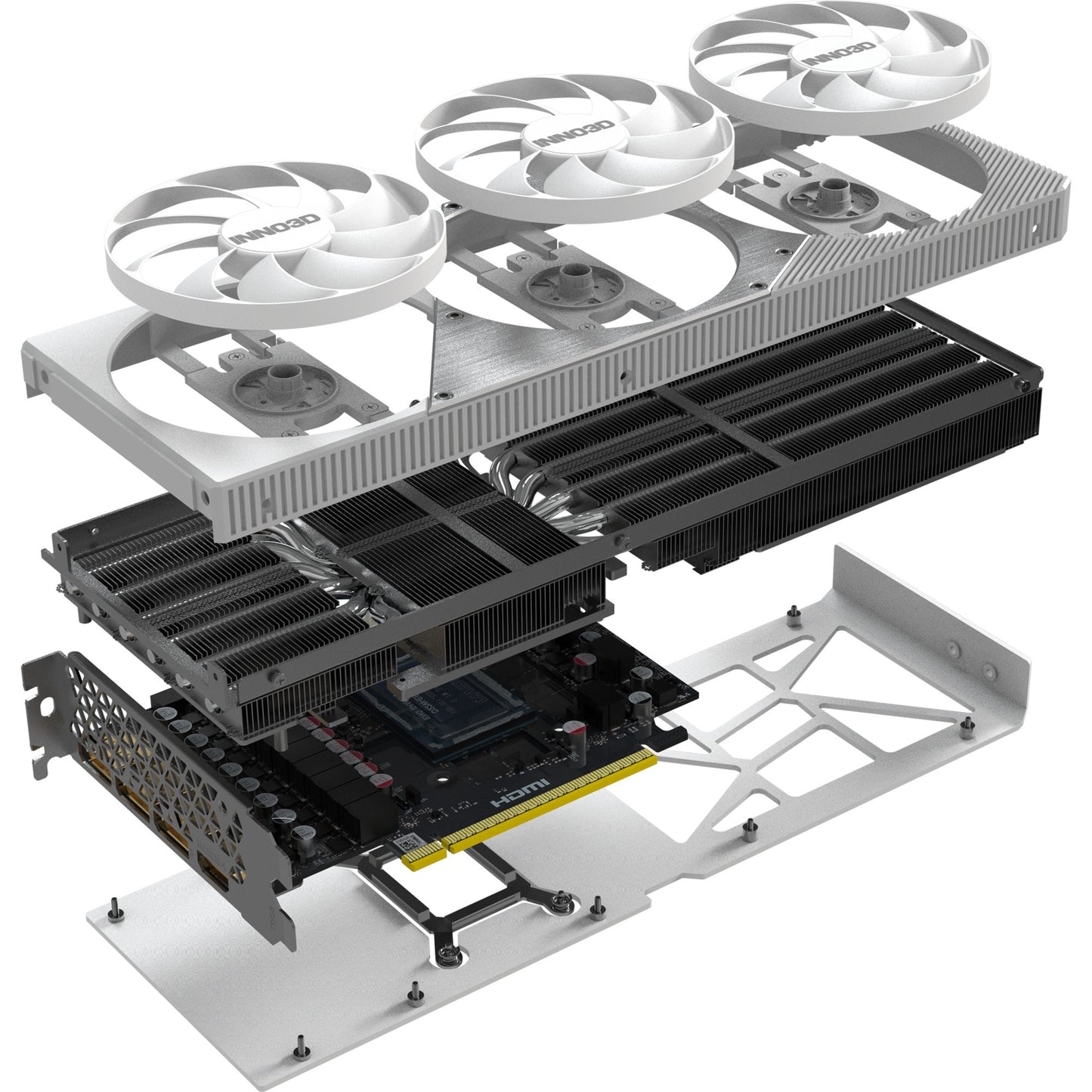 Inno3d geforce rtx 5070 ti x3 oc white grafische kaart (wit, dlss 4, 3x displayport, 1x hdmi 2.1)