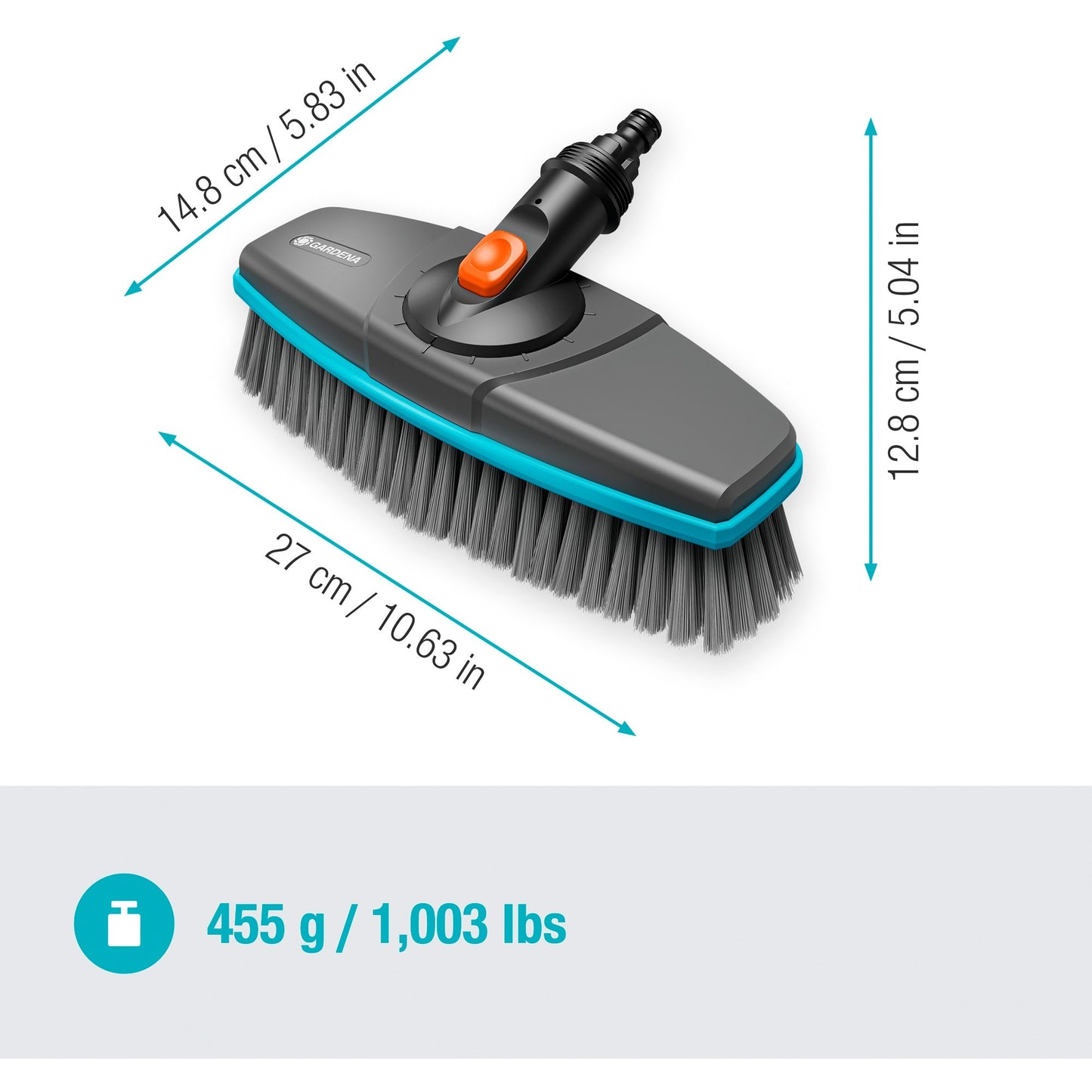 Acero Gardena CleanSystem con cepillo suave para más grande,