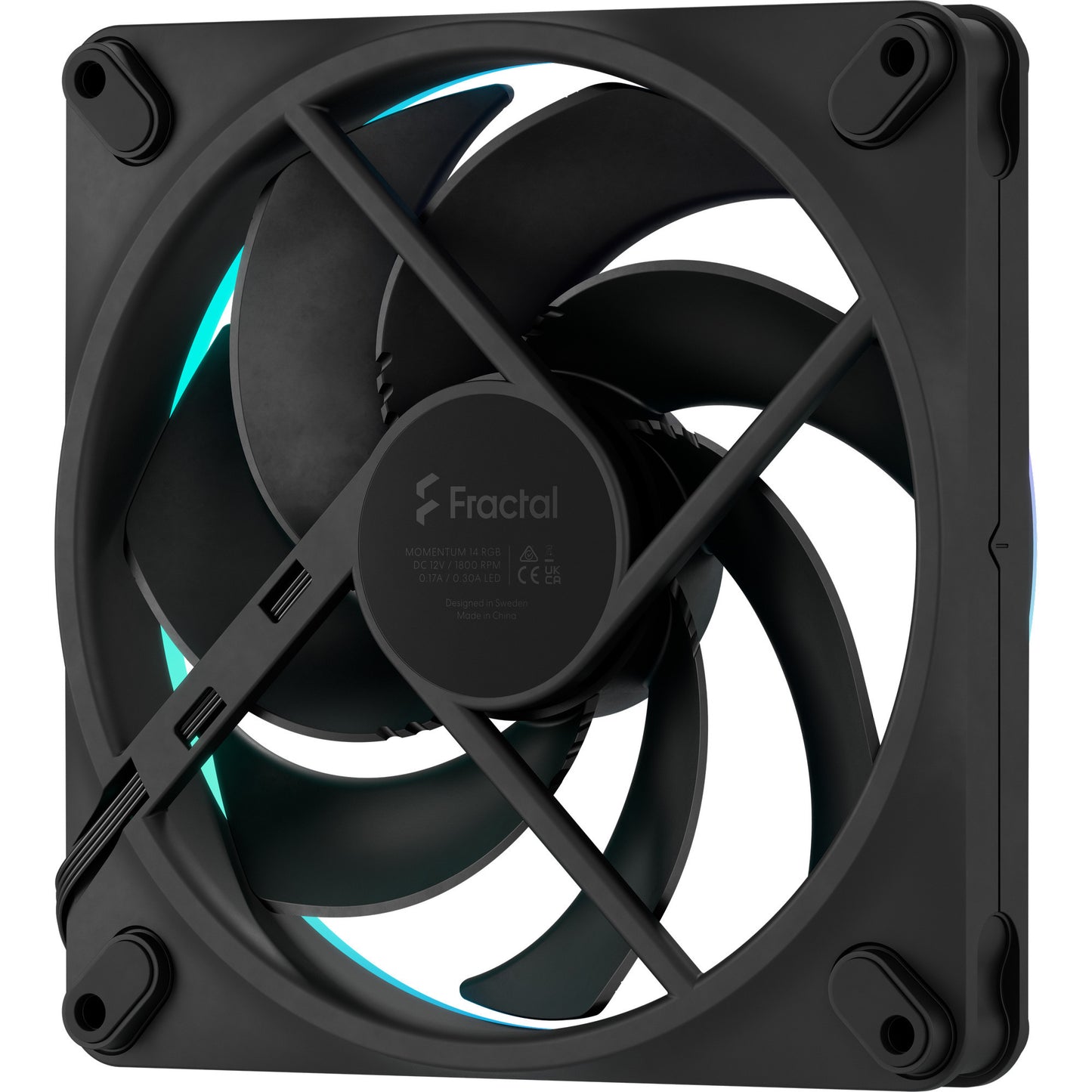 Fractal design impulse 14 rgb ventilador de caja (negro, 140 x 140 x 25 mm, pwm)