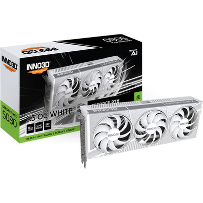 Inno3d N50803-16D7X-17605211 GeForce RTX 5080 X3 OC White, ATX, 16 GB, GDDR7, 256-bit, PCIE 5, 360W