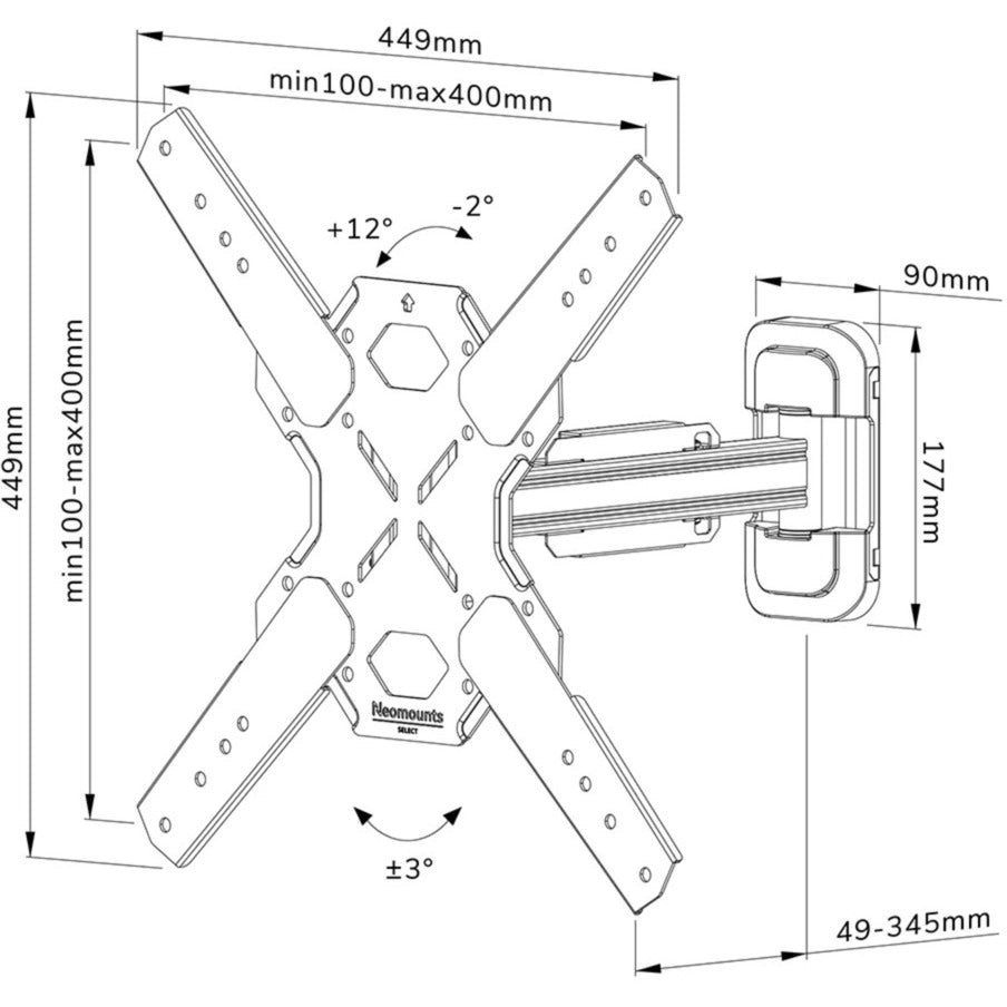 Neomounts por NewStar WL40S-840BL14 Seleccionar TV Wall Stont