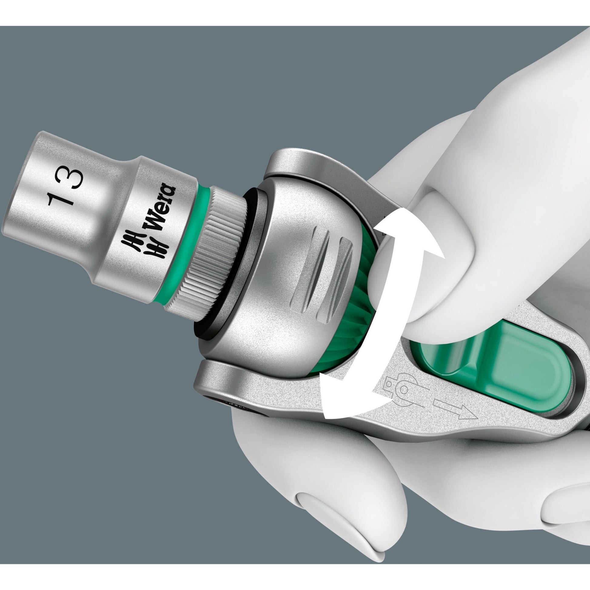 Wera 8100 sa sc 2 zyklop doppenset gereedschapsset (zwart groen, 43-delig, snelheidsratel met draaibare kop)
