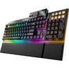 Silenzio! tastiera da gioco meccanica tattile rgb silenziosa con montaggio scuro (nera, layout us (qwerty), tattile silenziosa, 100%, argb, copritasti pbt double-shot, dock multimediale)