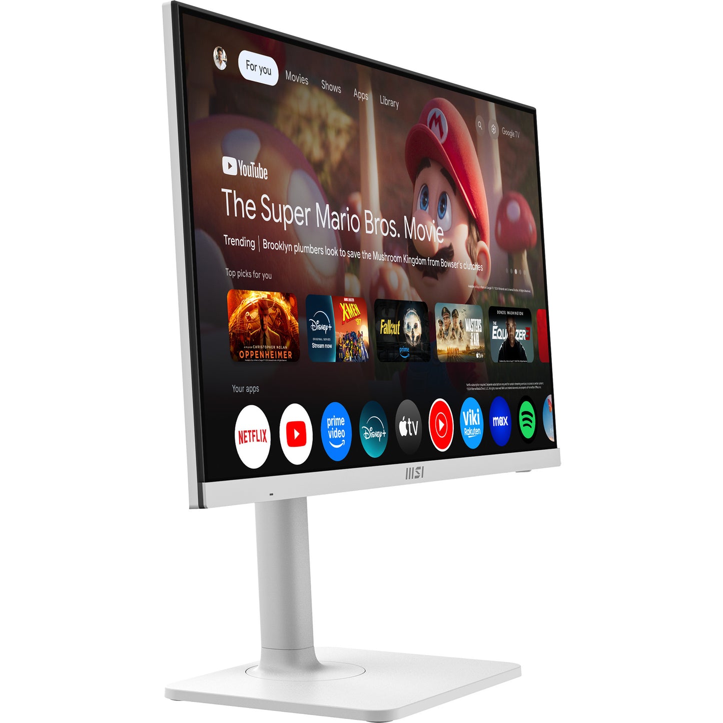 Monitor MSI Modern MD272UPSW 27 4K UHD (bianco, HDMI, DisplayPort, 2x USB-A, USB-C, Wi-Fi 5, BT, RJ-45)