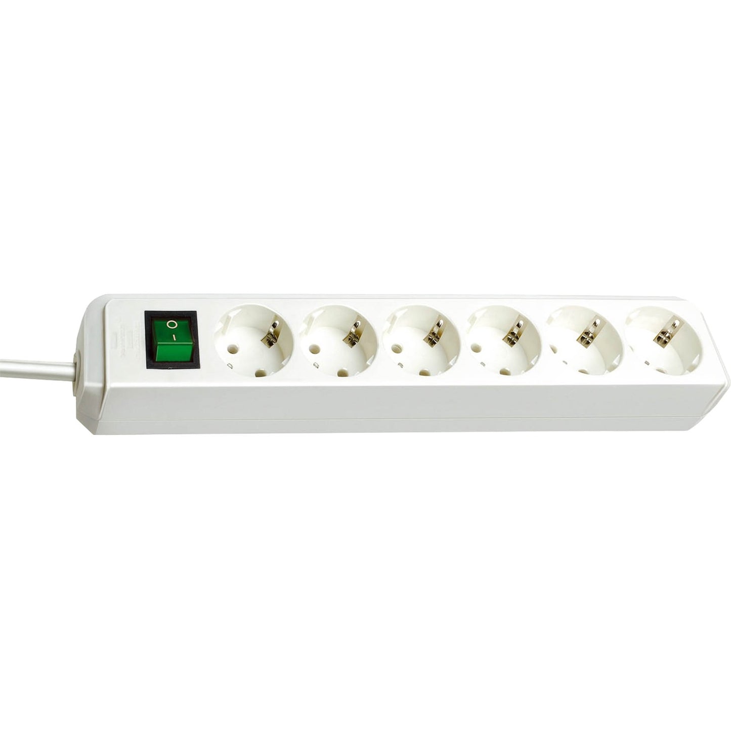 Brennenstuhl eco-line met schakelaar 6-voudig wit 3 m h05vv-f 3g1,5