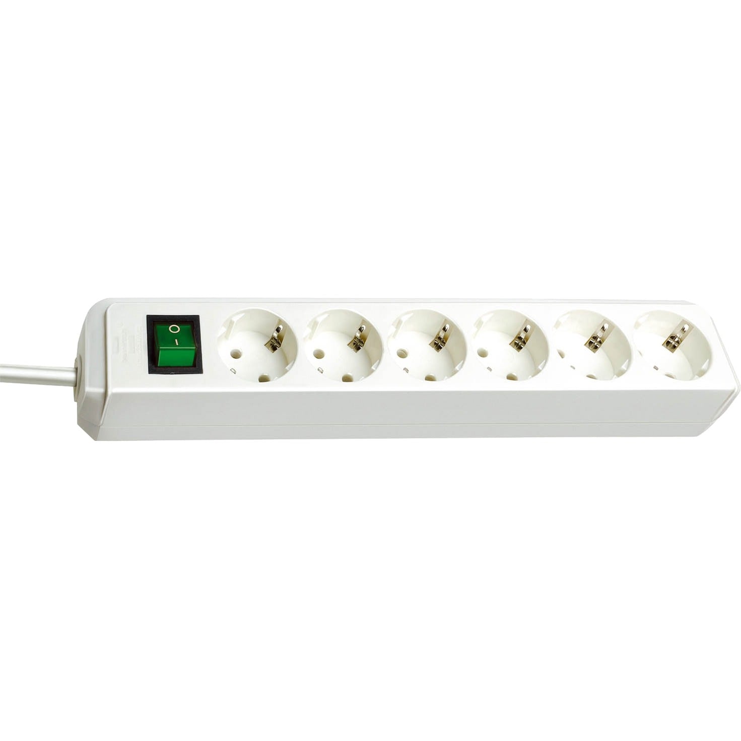 Brennenstuhl eco-line met schakelaar 6-voudig wit 3 m h05vv-f 3g1,5