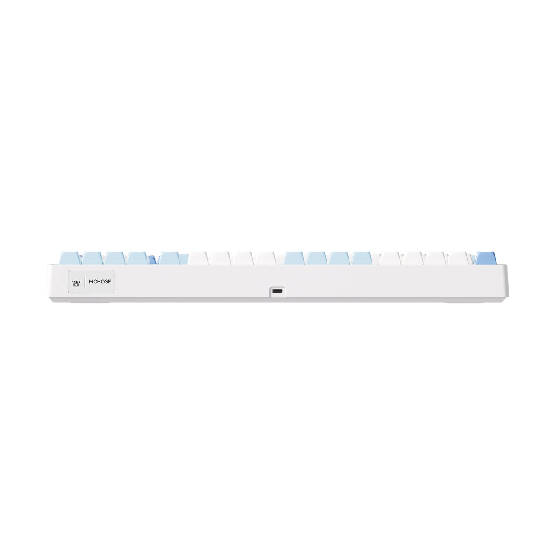 Mchose G98 Pro Blue Flame Orange Wireless Tri-Mode meccanica personalizzata, tastiera da gioco (Bianco Blu, layout USA, TTC Flame Orange, 98%, RGB, Hot Swap, Double-Shot PBT, Wireless Bluetooth USB-C)