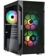 Silverstone sst-fah1mb-pro midi tower behuizing (zwart | 3x usb-a | rgb | tempered glass) - afbeelding 1