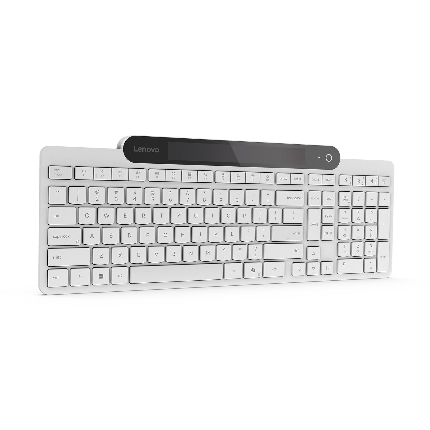 Teclado Bluetooth de carga automática Lenovo 800 (blanco, diseño de EE. UU. (QWERTY), émbolo, 100 %, interruptor de émbolo, Bluetooth 5.1, USB-C)