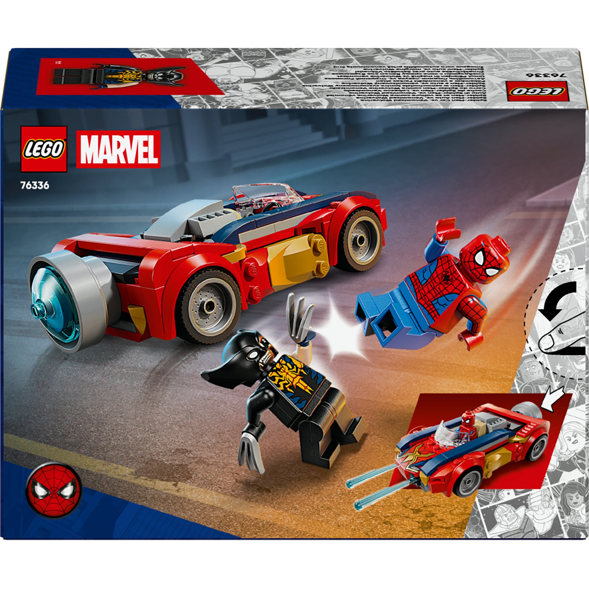 Lego Super Heroes 76336 L'auto Marvel Spider-Man contro Wolverine velenoso
