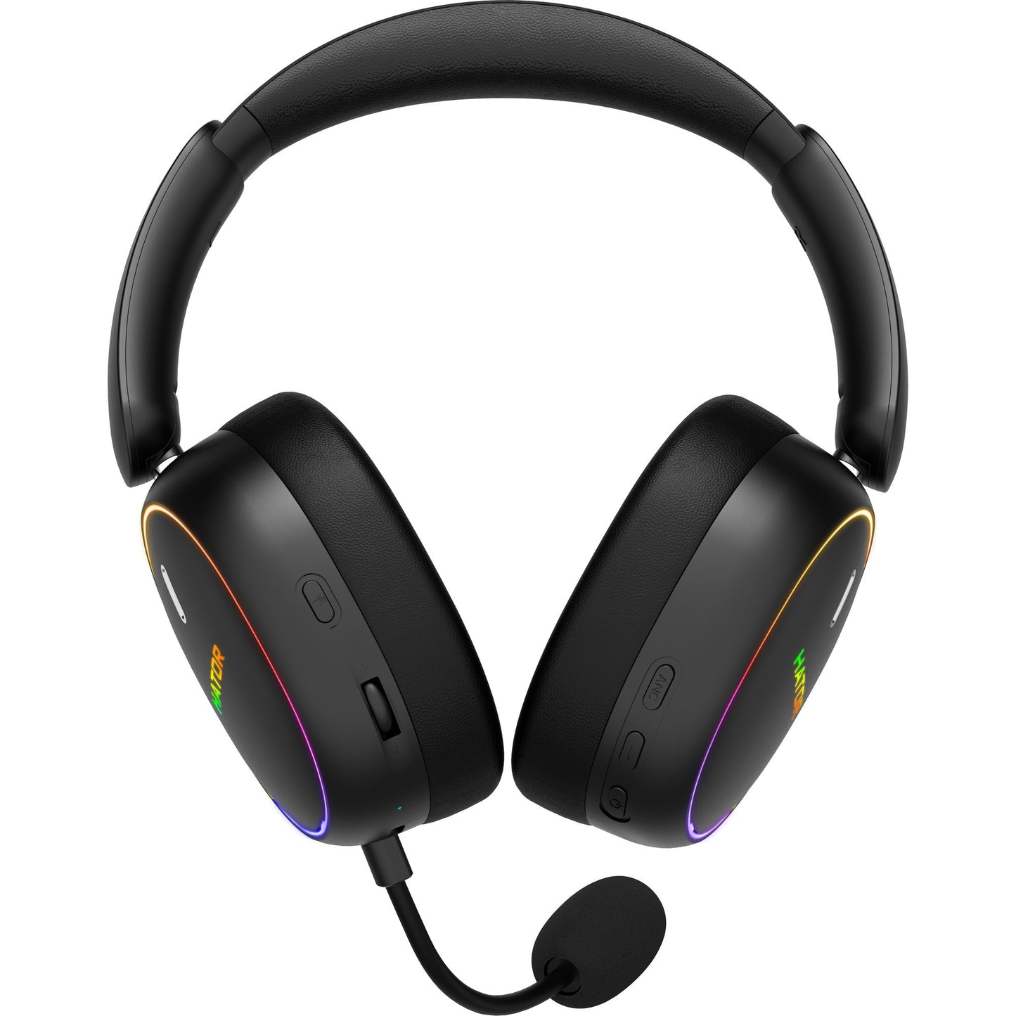 Cuffie da gioco over-ear wireless Hator Phoenix 2 (nere, RGB, Bluetooth 5.4 USB-C da 2,4 GHz)