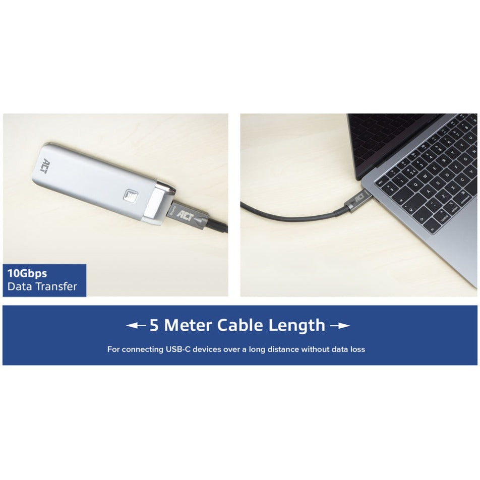 Conectividad ACT USB-C 3.2 Gen2 Active Optical Cable (AOC) se conecta