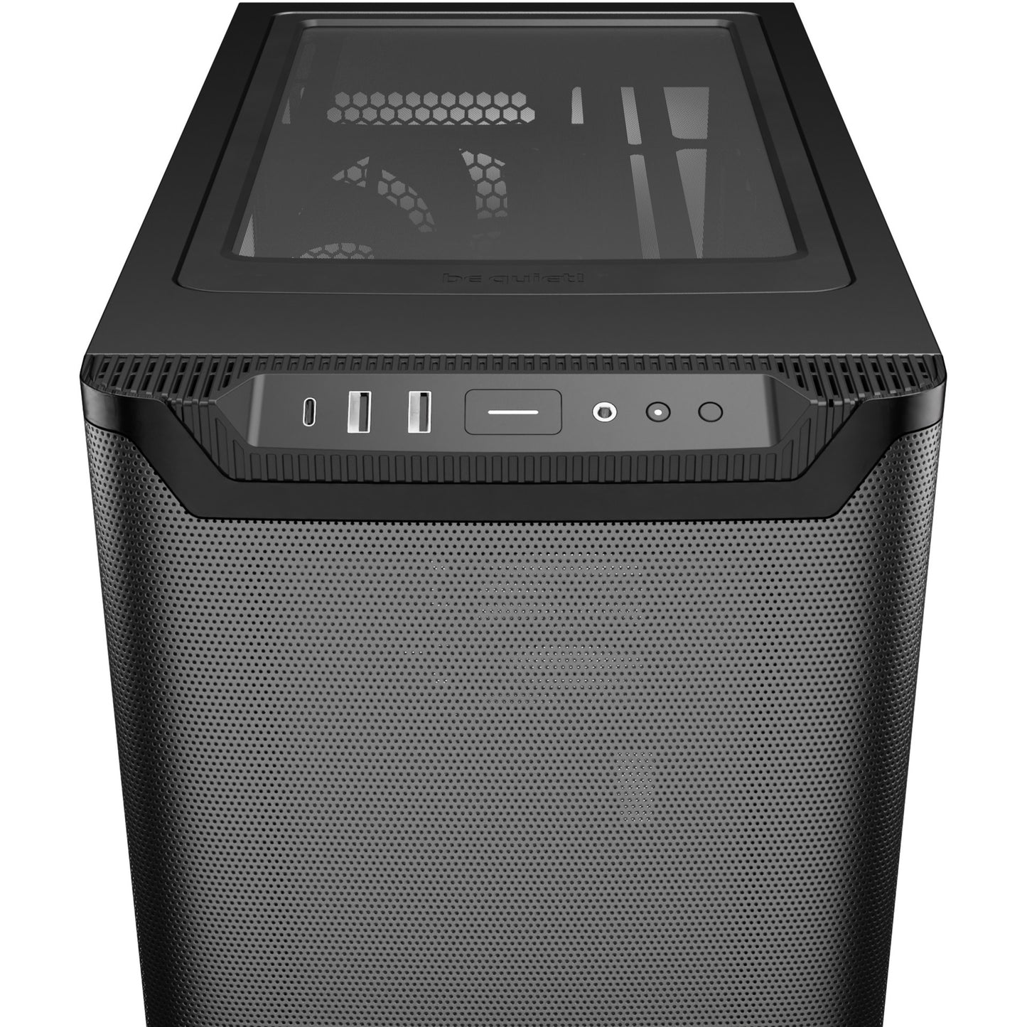 ¡Tranquilizarse! carcasa de torre midi de flujo de aire pure base 501 (negro | 2x USB-A | 1x USB-C)