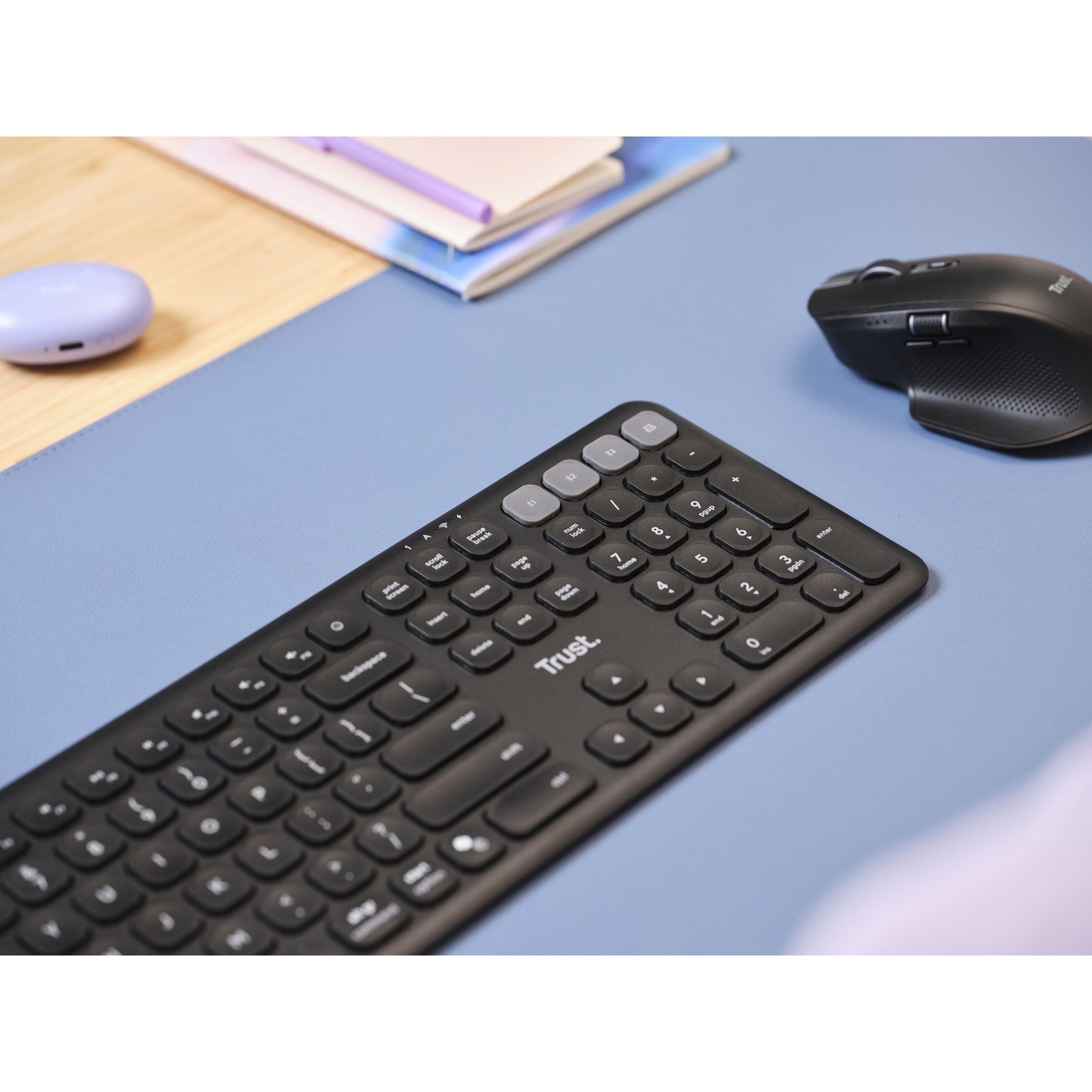 Tastiera wireless Trust vaiya (nera, layout americano, bluetooth 2,4 GHz)
