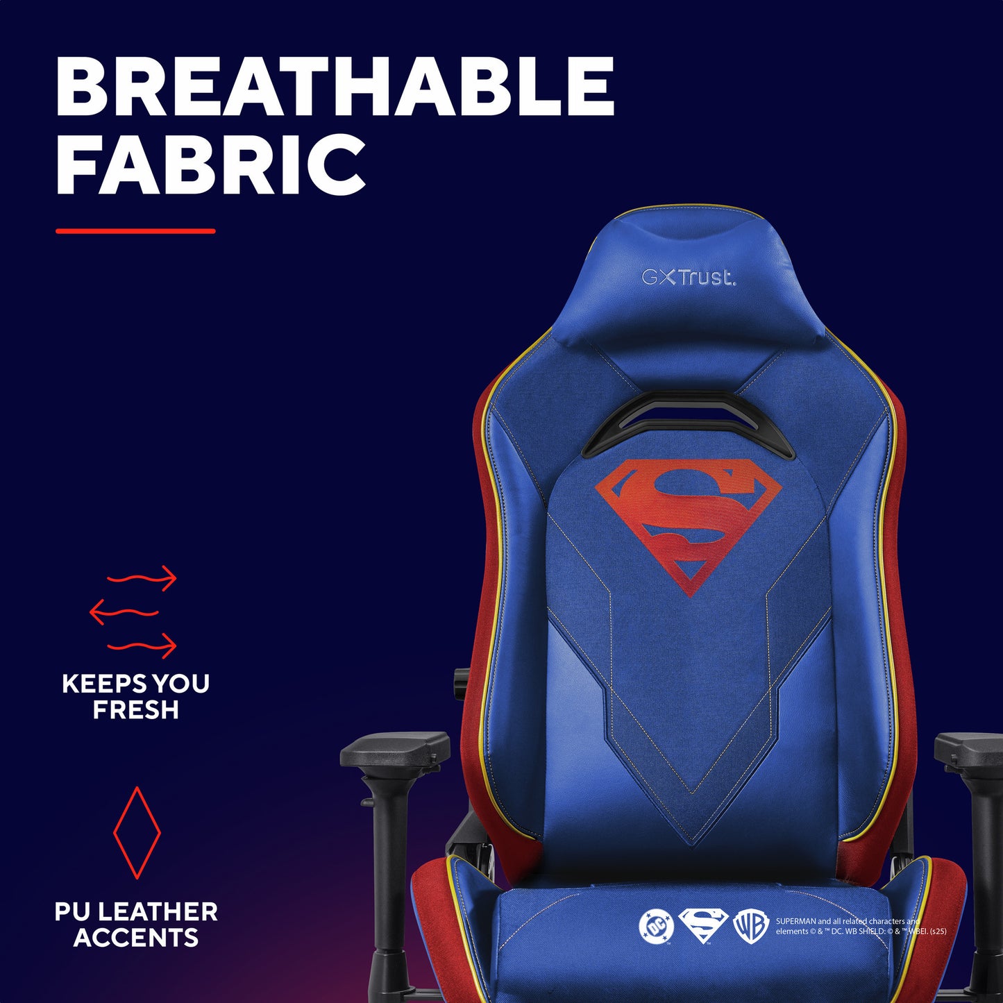 Trust GXT 721SM Ruya Pro Premium Comoda sedia da gaming (Blu Rosso)