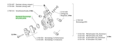 Kit de cobertura de Magura para Caliper Blue Red Yellow 6st. 2701239