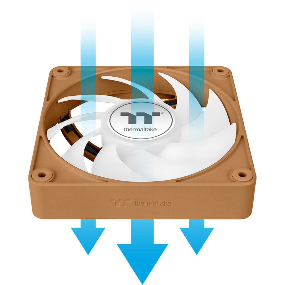 Thermaltake ct120 ex argb sync ventola di raffreddamento per PC ghiaia sabbia (pacchetto da 3 ventole) ventole per case (marrone chiaro, 3 pezzi, 120 x 120 x 25 mm, pwm)
